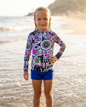 Girls Mosaic girls youth rashguards