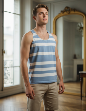 Men's Blue Aura Tide men's tank tops