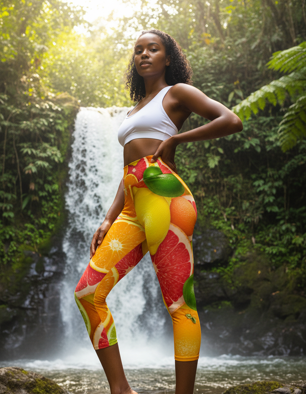 Citrus Mix capri yoga leggings