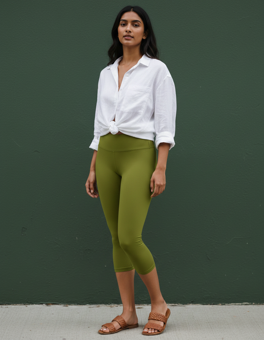 Capri Leggings in Olive