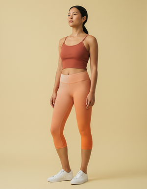 Citrus Orange Nebula Leggings Capri Leggings — Dripper