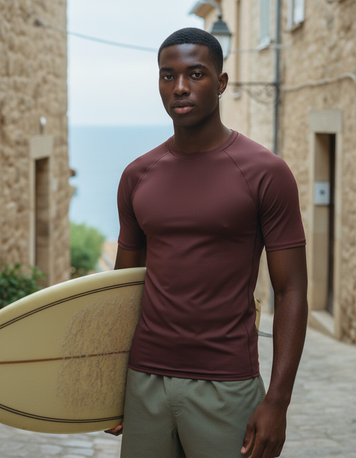 Maroon Rash Guard Men's Rashguard — Lolekai