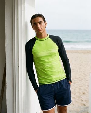 Men's Lime Mosaic men's short-sleeve rashguards