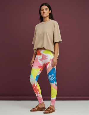 Hot Pink Surge full-length leggings