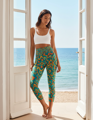Chakra Capri Yoga Leggings Capri Yoga Leggings — Dripper