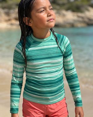 Girls Seafoam Eclipse Youth Rash Guard Youth Rash Guard — Lolekai