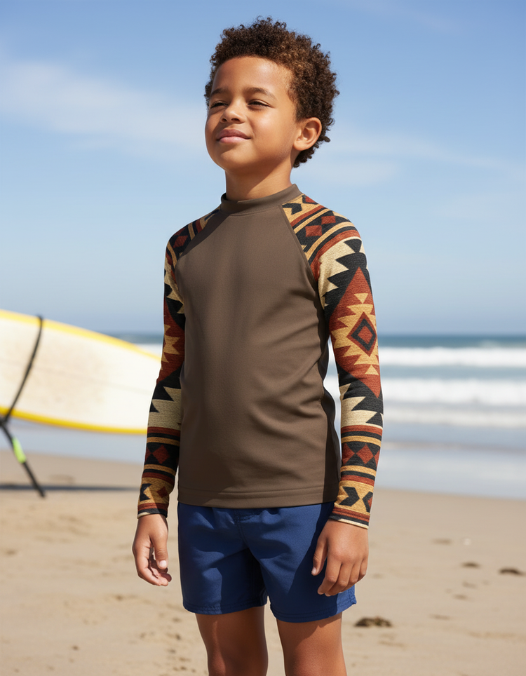 Kids Navajo Pattern Rash Guard