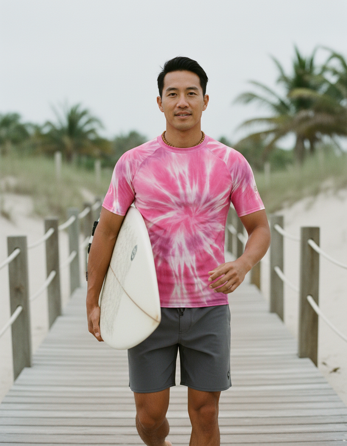 Rashguard — Men's Neon Pink Nebula