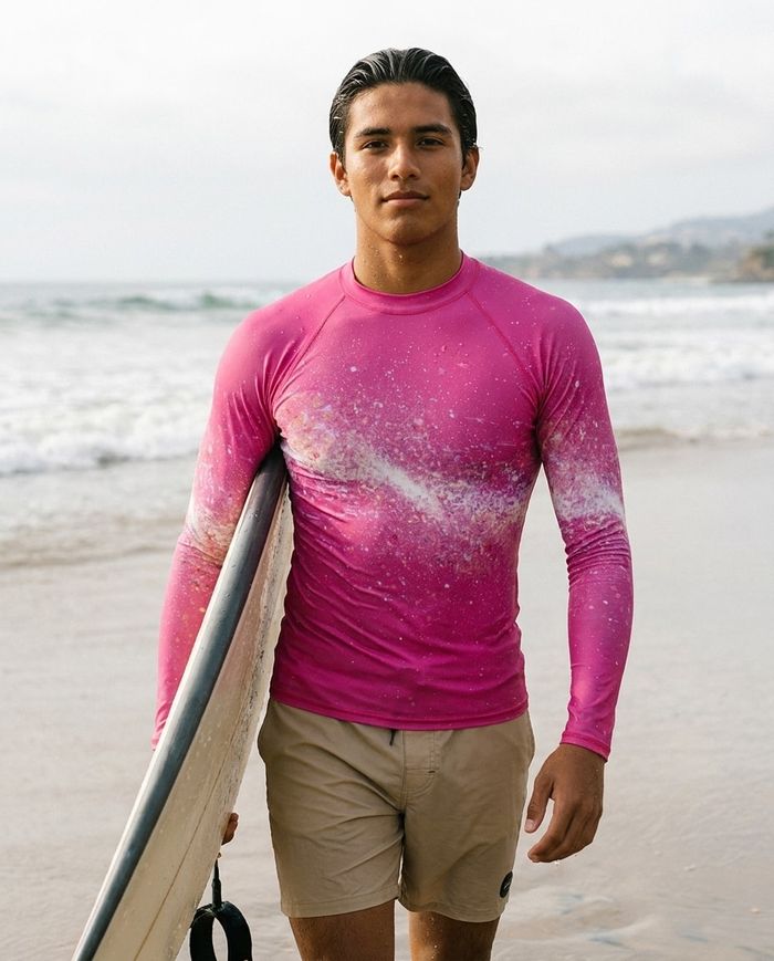 Rashguard — Men's Neon Magenta Pixelate