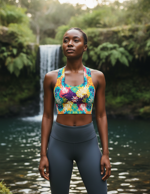 Kente Sports Bra Longline Sports Bra — Dripper