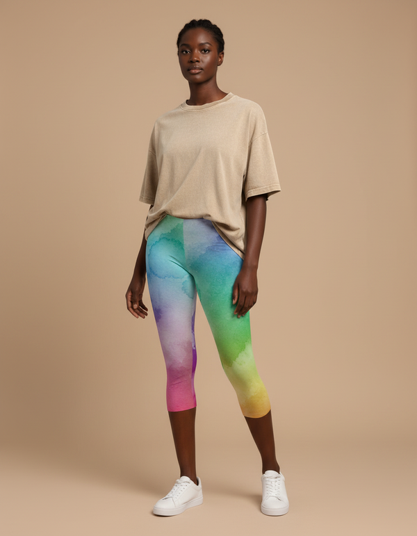 Watercolor Collection Capri Leggings capri leggings