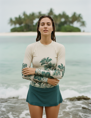 Transformative Teal Aurelia Rash Guard Women's Rashguard — Dripper