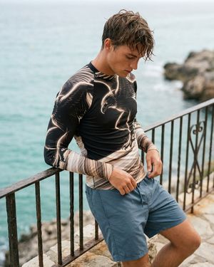 Men's White Onyx Neon Eagle Surfer men's short-sleeve rashguards