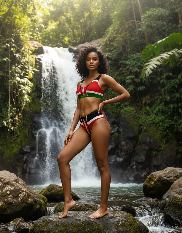 Kenyan Collection high-waisted bikinis