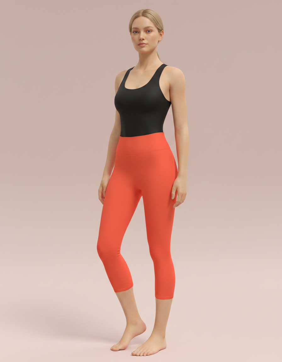 Capri-Yoga Leggings in Tomato