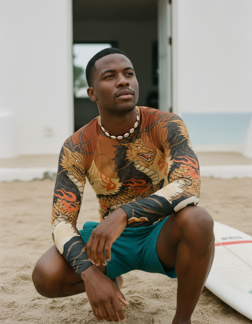 Amber Haze Sora Rash Guard Men's Rashguard — Dripper