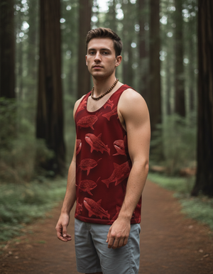 Men's Fiery Red Azure tank tops