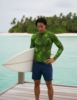 Neon Green Emerald Rash Guard Men's Rashguard — Lolekai