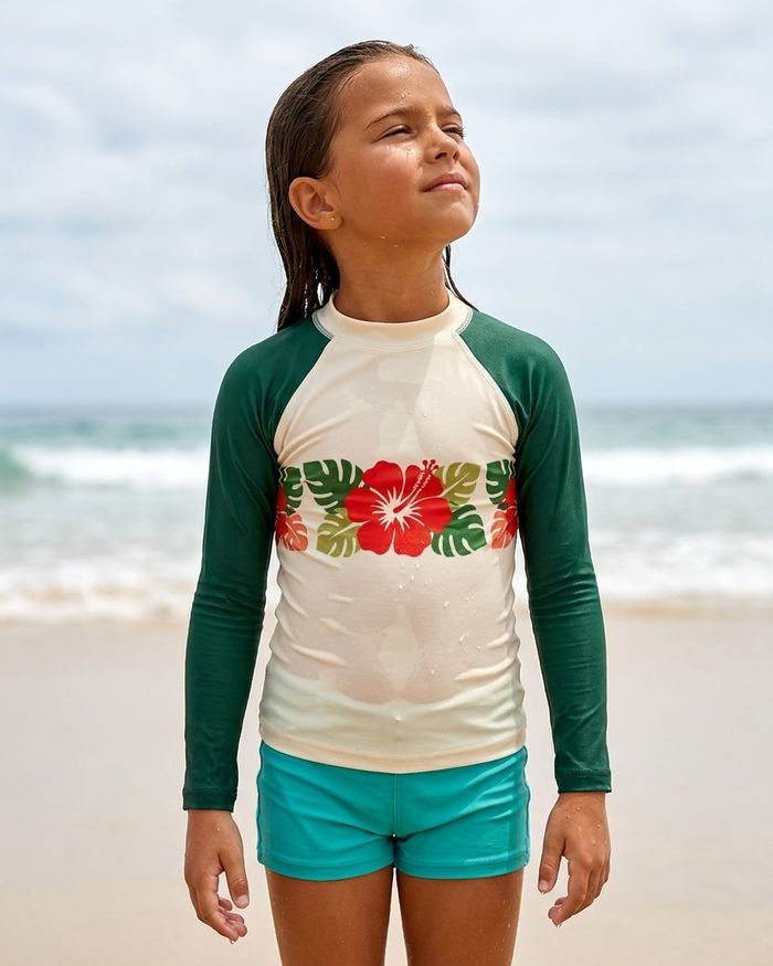 Rashguard — Girls Ivory Petal Pua