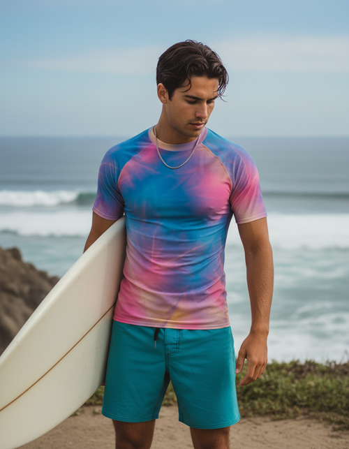 Blue Aura Frost Rash Guard