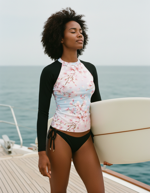Women's Sakura Cherry Blossom Rash Guard