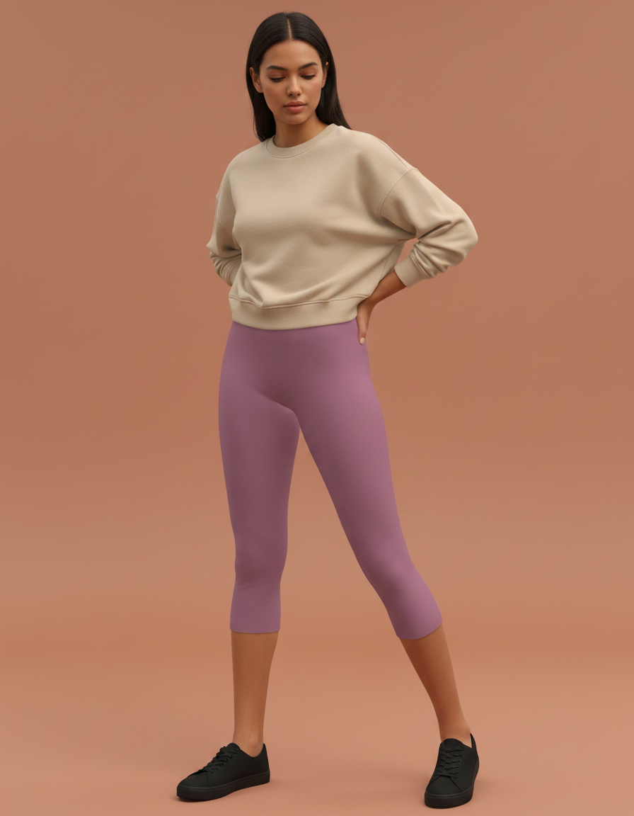 Capri Leggings in Mauve