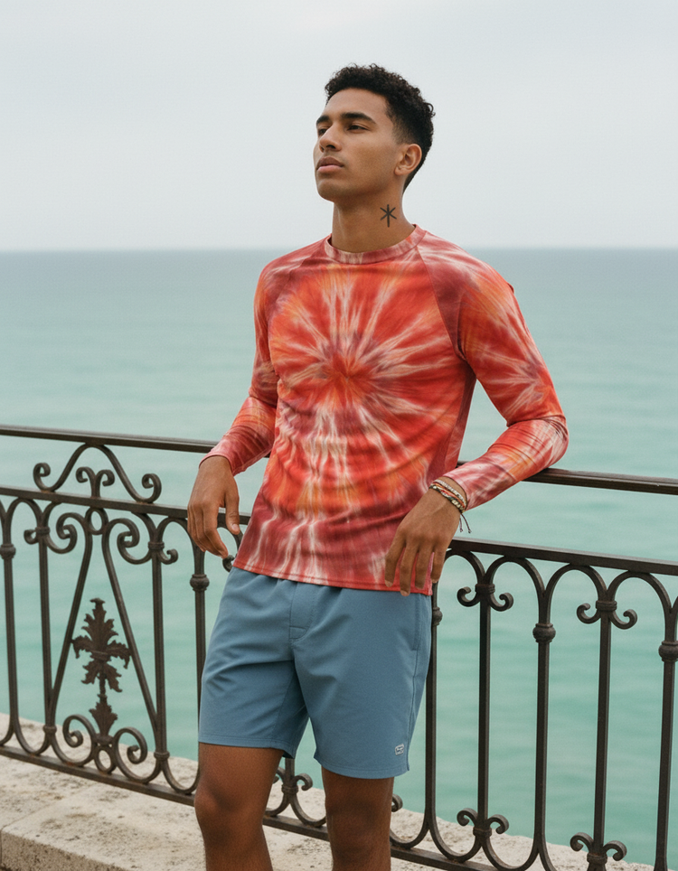 Men's Fiery Red Nebula men's rashguards