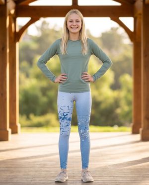 Blue Aura Riptide girls youth leggings