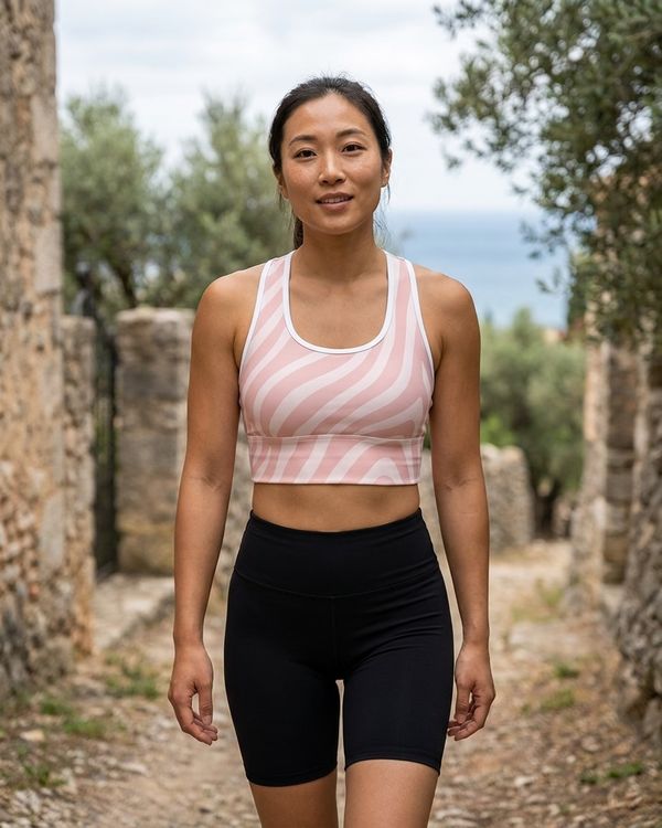 Millennial Pink Prowl Longline Sports Bra