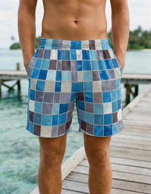 Blue Aura Kaleido Men's Swim Trunks bikini — Lolekai