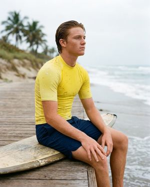 Men's Lemon Yellow Surge men's short-sleeve rashguards