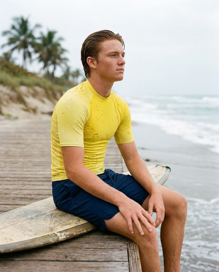 Men's Lemon Yellow Surge men's rashguards