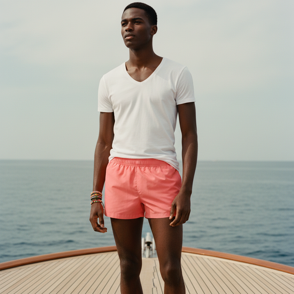 Men's Swim Trunks in Living Coral