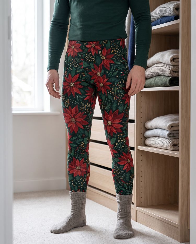 Poinsettia Base Layer Bottoms men's base layers