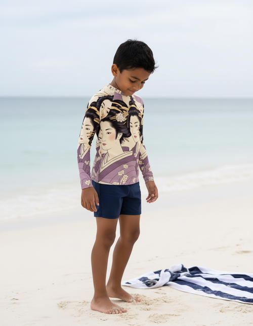 Boys Burnished Lilac Yume Rash Guard Kids Rash Guard — Lolekai