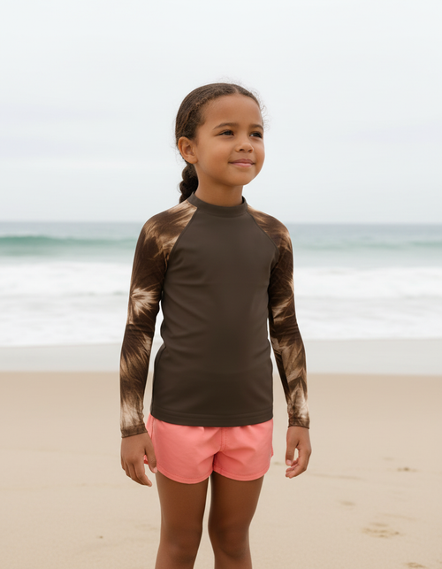 Girls Coffee Bean Glacier Rash Guard Kids Rash Guard — Lolekai