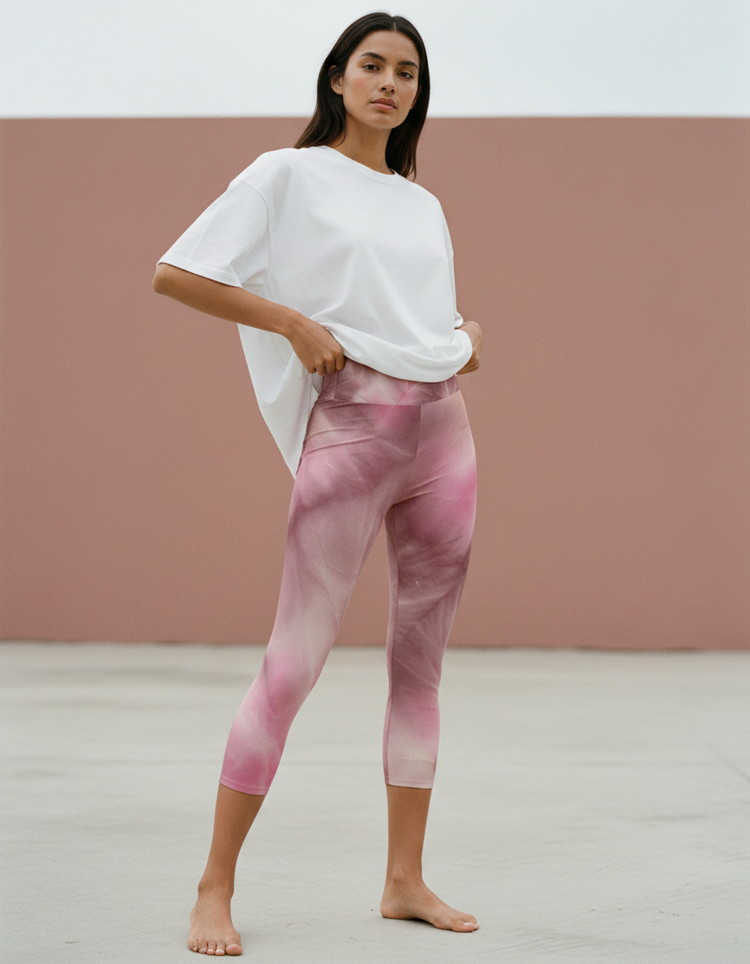 Women's Ice-Dye Yoga Capri Leggings