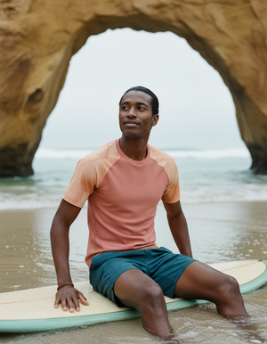 Men's Burnt Sienna Mosaic men's rashguards