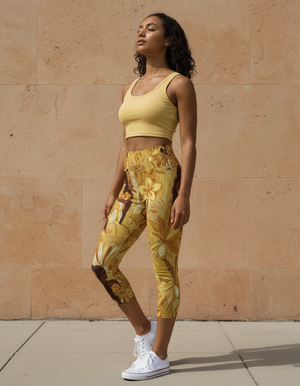 Amber Haze Tiare Capri Yoga Leggings Capri Yoga Leggings — Dripper