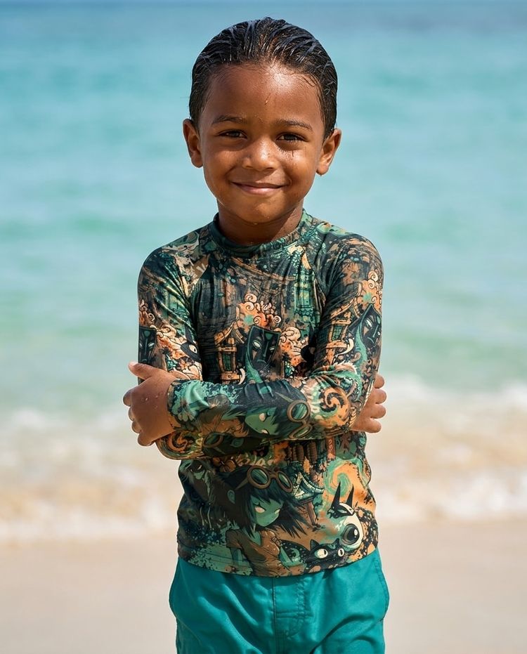 Boys Sycamore Bakeneko boys youth rashguards