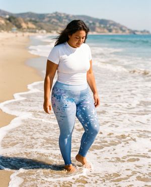 Blue Aura Riptide plus size leggings