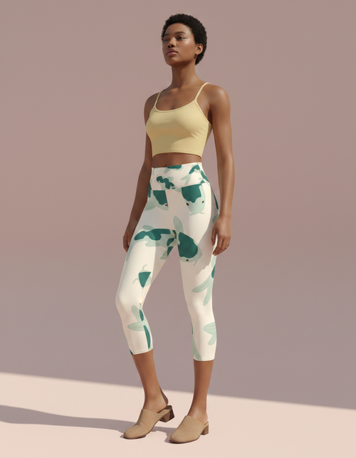 Transformative Teal Eclipse Capri Yoga Leggings Capri Yoga Leggings — Dripper