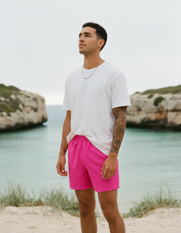 Men's Swim Trunks in Shocking Pink