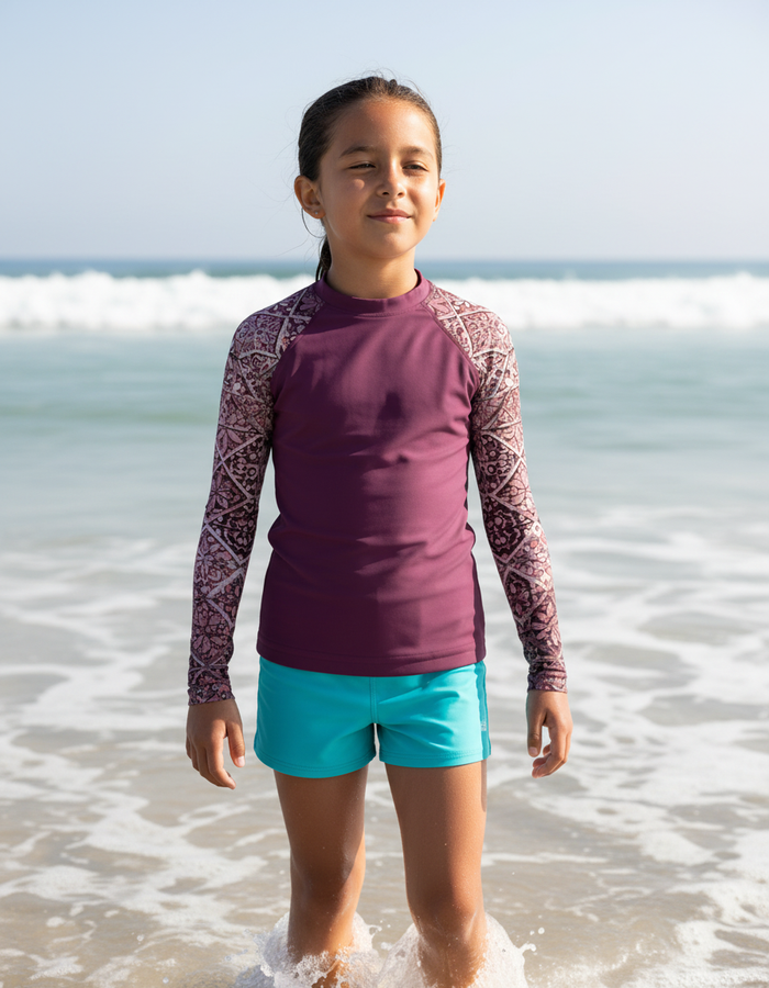 Rashguard — Kids Amaranth Zellige
