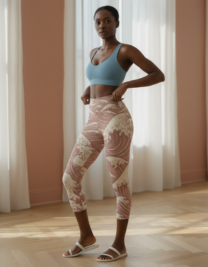 Dusty Rose Kaze Leggings Capri Yoga Leggings — Dripper