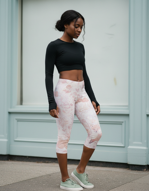 Millennial Pink Haven Leggings Capri Leggings — Dripper