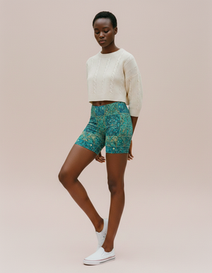 Transformative Teal Istanbul women's short shorts