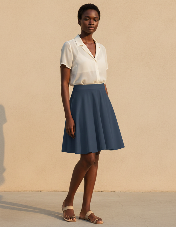 Hale Navy Skater Skirt