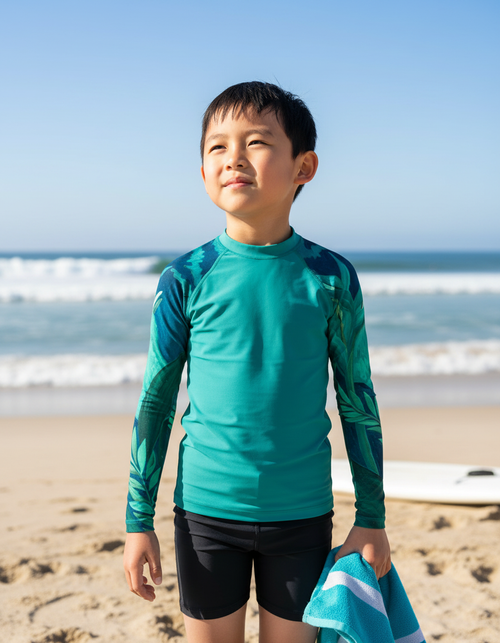 Turquoise kids rashguards — Dripper