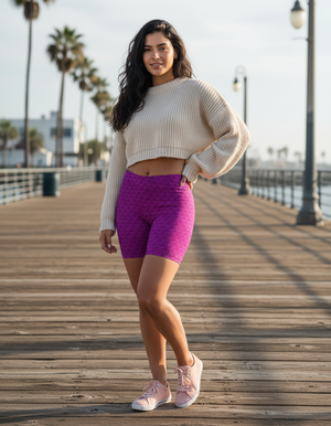 Electric Fuchsia Abyss women's short shorts